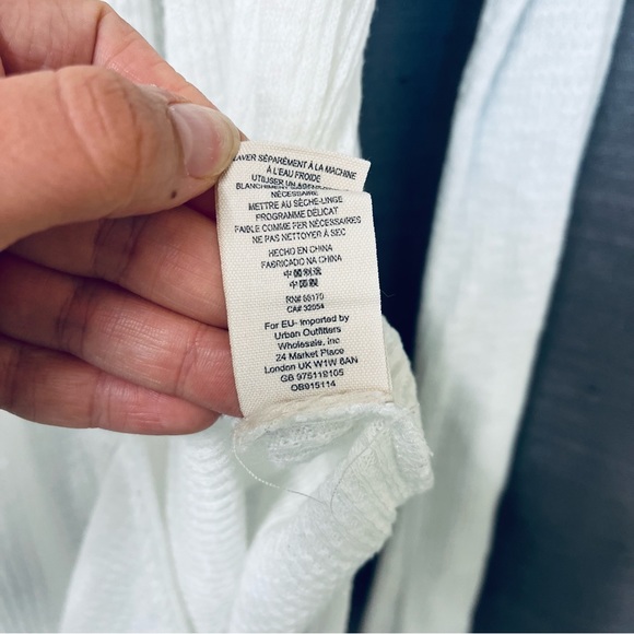 Free People We the Free Must Have Waffle-Knit Henley Tee - Ivory Medium - Picture 7 of 11